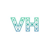 abstract brief vh logo ontwerp met lijn punt verbinding voor technologie en digitaal bedrijf bedrijf. vector