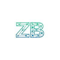 abstract brief zb logo ontwerp met lijn punt verbinding voor technologie en digitaal bedrijf bedrijf. vector
