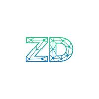 abstract brief zd logo ontwerp met lijn punt verbinding voor technologie en digitaal bedrijf bedrijf. vector