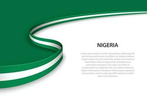 Golf vlag van Nigeria met copyspace achtergrond. vector