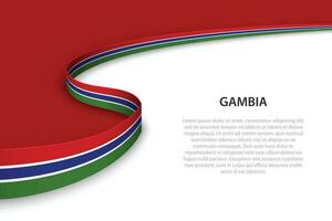 Golf vlag van Gambia met copyspace achtergrond. vector