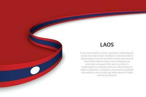 Golf vlag van Laos met copyspace achtergrond vector