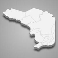 3d isometrische kaart van alajuela is een provincie van costa rica vector