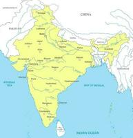politiek kaart van Indië met nationaal borders vector