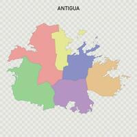 geïsoleerd gekleurde kaart van antigua met borders vector