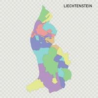 geïsoleerd gekleurde kaart van Liechtenstein vector