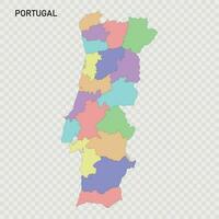 geïsoleerd gekleurde kaart van Portugal vector
