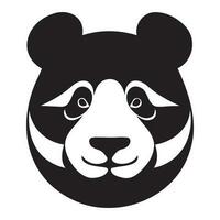 panda hoofd zwart en wit vector icoon