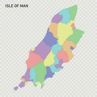 geïsoleerd gekleurde kaart van eiland van Mens vector