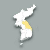 gwandong historisch regio plaats binnen Korea kaart vector