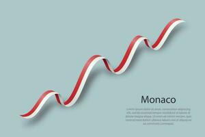 zwaaiend lint of spandoek met vlag van monaco vector