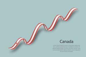 zwaaiend lint of spandoek met vlag van canada vector