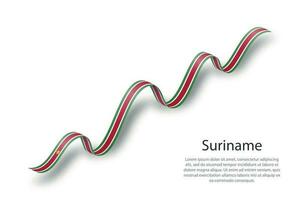 zwaaiend lint of spandoek met vlag van suriname vector