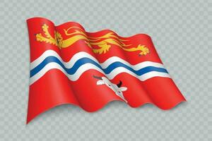 3d realistisch golvend vlag van Herefordshire is een provincie van Engeland vector