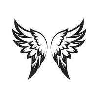 Vleugels zwart en wit vector icoon.