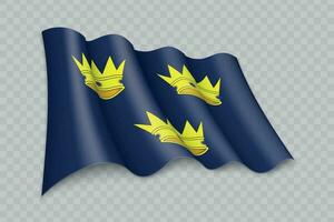 3d realistisch golvend vlag van Munster is een regio van Ierland vector