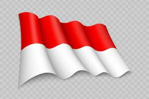 3d realistisch golvend vlag van Indonesië vector