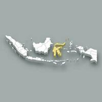 sulawesi regio plaats binnen Indonesië kaart vector