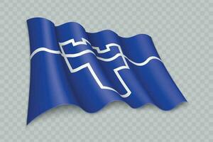 3d realistisch golvend vlag van tyne en slijtage is een provincie van Engeland vector