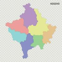 geïsoleerd gekleurde kaart van Kosovo vector