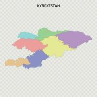 geïsoleerd gekleurde kaart van Kirgizië vector