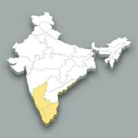 zuidelijk zone plaats binnen Indië kaart vector