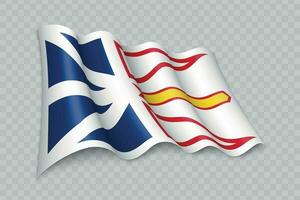 3d realistisch golvend vlag van Newfoundland en labrador is een staat van Canada vector