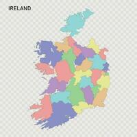 geïsoleerd gekleurde kaart van Ierland vector