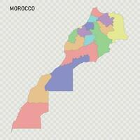 geïsoleerd gekleurde kaart van Marokko vector