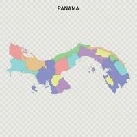 geïsoleerd gekleurde kaart van Panama met borders vector