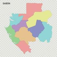 geïsoleerd gekleurde kaart van Gabon vector