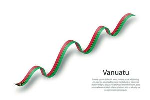 golvend lint of banier met vlag van vanuatu vector