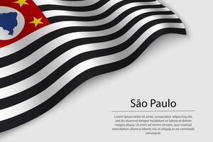 Golf vlag van sao paulo is een staat van Brazi vector