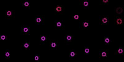 donkerroze vectorachtergrond met covid19-symbolen vector