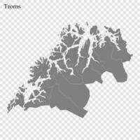 hoog kwaliteit kaart provincie van Noorwegen tromso vector