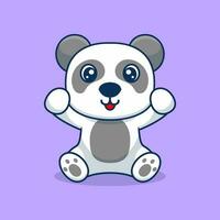 vector panda zittend schattig creatief kawaii tekenfilm mascotte logo