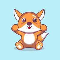 vector vos zittend schattig creatief kawaii tekenfilm mascotte logo