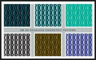 reeks van zes helder naadloos 3d luxe meetkundig patroon. vector