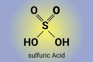 zwavelzuur zuur sterk mineraal zuur molecuul. vector chemisch structuur.