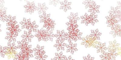lichtoranje vector doodle sjabloon met bloemen