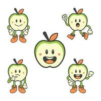 appel mascotte pak vector illustraties.