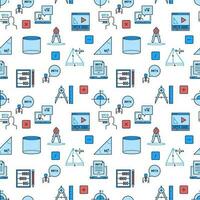 wiskunde gekleurde achtergrond. wiskunde wetenschap gekleurde vector naadloos patroon