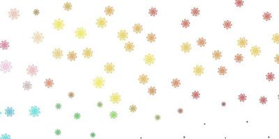 licht veelkleurige vector doodle achtergrond met bloemen