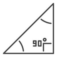 Rechtsaf driehoek vector wiskunde 90 mate hoek concept lijn icoon