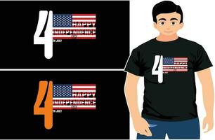 gelukkig onafhankelijkheid dag, 4e juli, Verenigde Staten van Amerika vlag t-shirt ontwerp, vakantie t-shirt ontwerp. vector