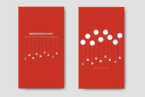 Indonesië onafhankelijkheid dag bundel groet sjabloon vector