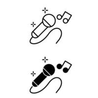 karaoke pictogrammen vector set. muziek- illustratie teken verzameling. geluid symbolen.
