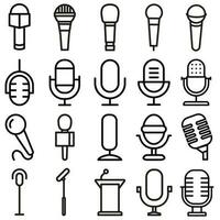 microfoon icoon vector set. mic illustratie teken verzameling. karaoke symbool.