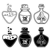 magie toverdrank icoon vector set. alchimie illustratie teken verzameling. halloween symbool.