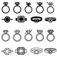 ring icoon vector set. juweel illustratie teken verzameling. sieraden symbool.